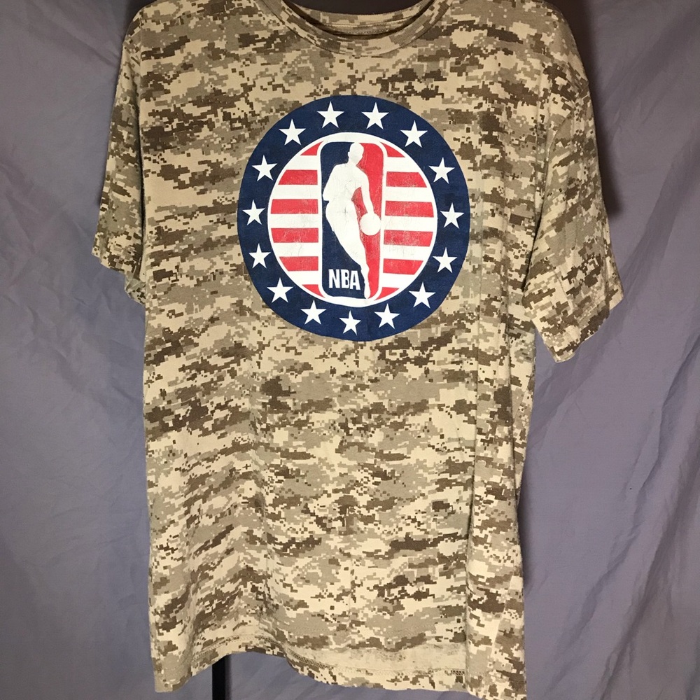 NBA Commitment to Sevice USO Camo Shirt Large Mens